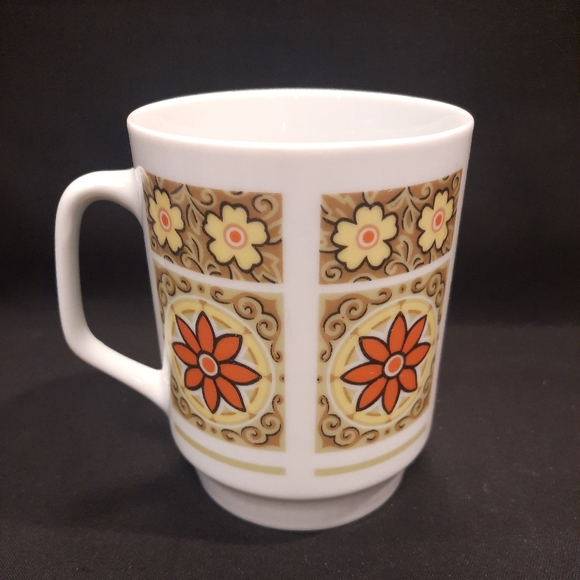 Vintage Boho Floral Ceramic Coffee Tea Mug Set ~ China - Picture 6 of 11